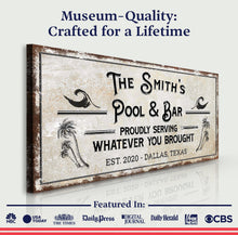 Load image into Gallery viewer, Personalized Rustic Pool Sign