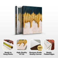 Load image into Gallery viewer, Abstract Blue And Gold Wall Art