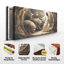 Load image into Gallery viewer, Jesus Protects The Lamb From Wolves Faith Wall Art III