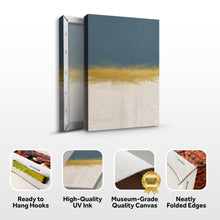Load image into Gallery viewer, Minimalist Blue and Gold Wall Art