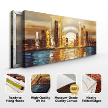 Load image into Gallery viewer, Golden Metropolis Abstract Impasto Wall Art
