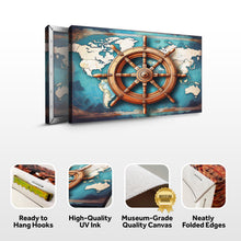 Load image into Gallery viewer, Sailboat Ship Wheel Coastal Wall Art