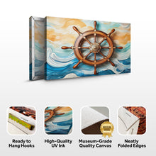 Load image into Gallery viewer, Sailboat Ship Wheel Coastal Wall Art II