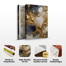 Load image into Gallery viewer, Black and Gold Splash Wall Art