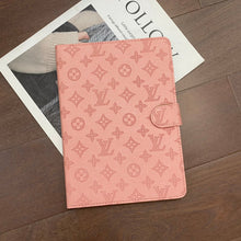 Load image into Gallery viewer, 3D Embossed Canvas Monogram Holster Apple iPad Flip Cover With Stand Function