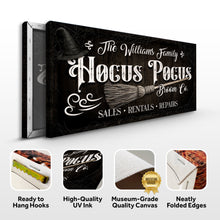 Load image into Gallery viewer, Personalized Hocus Pocus Broom Co. Wall Sign