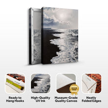 Load image into Gallery viewer, Black &amp; White Waves Abstract  Wall Art