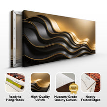 Load image into Gallery viewer, Black and Gold Minimalist Abstract Wall Art IV