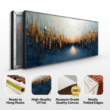 Load image into Gallery viewer, Golden Forest Reflection Abstract Wall Art