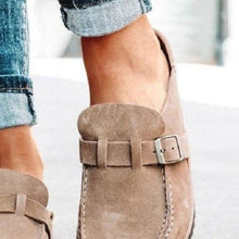 Load image into Gallery viewer, Round Toe Low Heel Buckle Loafers