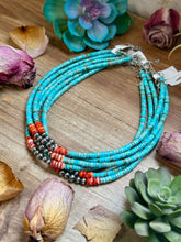 Load image into Gallery viewer, 14” Vibrant Choker – Turquoise, Spiny Oyster &amp; Sterling Silver