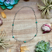 Load image into Gallery viewer, Turquoise Chain Necklace – 14" – Silver Plated