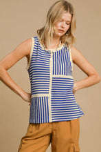 Load image into Gallery viewer, Umgee Round Neck Texture Striped Tank