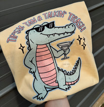 Load image into Gallery viewer, tan, tipsy, &amp; talking trash tee or sweatshirt