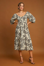 Load image into Gallery viewer, Umgee Ruffle Hem Flower Printed V-Neck Dress