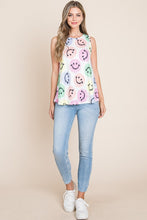 Load image into Gallery viewer, BOMBOM Smiley Face Round Neck Tank