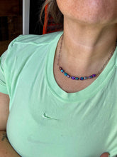 Load image into Gallery viewer, 16 inch chain choker and Verascite sea sediment and sterling silver purple