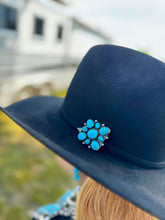 Load image into Gallery viewer, Complete Squash Blossom Set – Kingman Turquoise – Sterling Silver – Navajo Made by Wilson Dawes