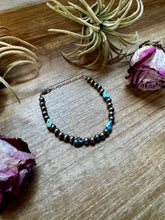 Load image into Gallery viewer, Golden Hill Turquoise Bracelet – 5mm Sterling Silver Pearls