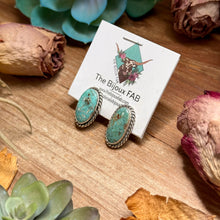 Load image into Gallery viewer, 27 - Sterling Silver Cripple Creek Turquoise Stud Earrings by Jason Ogg