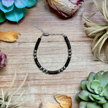 Load image into Gallery viewer, Black Onyx &amp; Sterling Silver Bracelet – 6 1/4"  – 5mm