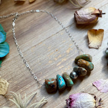 Load image into Gallery viewer, 16” Chunky Turquoise Paperclip Necklace – Sterling Silver Center