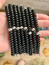 Load image into Gallery viewer, 16” Black Onyx Paperclip Necklace – Sterling Silver Accent