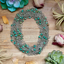 Load image into Gallery viewer, Turquoise Chain Necklace – 14" – Silver Plated