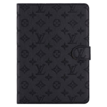 Load image into Gallery viewer, 3D Embossed Canvas Monogram Holster Apple iPad Flip Cover With Stand Function