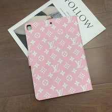 Load image into Gallery viewer, Elegant Monogram Canvas Flip Cover Apple iPad Protective Leather Case