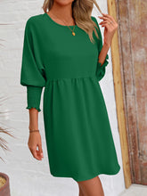 Load image into Gallery viewer, Round Neck Lantern Sleeve Mini Dress