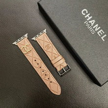 Load image into Gallery viewer, Luxury Gold Monogram 3D Embossed Leather Apple Watch Strap