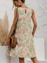 Load image into Gallery viewer, Tiered Printed Round Neck Sleeveless Dress