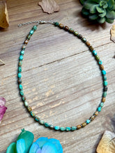 Load image into Gallery viewer, 18” Turquoise Tube Necklace – Sterling Silver &amp; Hematite
