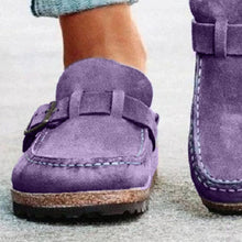 Load image into Gallery viewer, Round Toe Low Heel Buckle Loafers