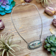 Load image into Gallery viewer, 102 - Sterling Silver Ribbon Easter Blue Turquoise Bar Necklace by Jason Ogg