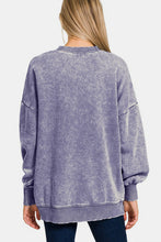 Load image into Gallery viewer, Zenana High-Low Acid Wash Fleece Sweatshirt