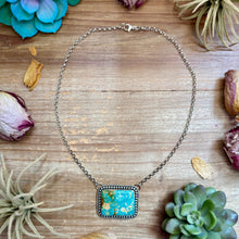 Load image into Gallery viewer, 105 - Sterling Silver Pilot Mountain Turquoise Bar Necklace by Jason Ogg