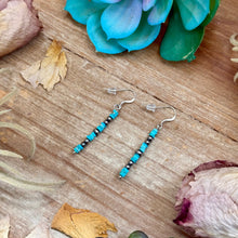 Load image into Gallery viewer, Turquoise Cube Dangle Earrings