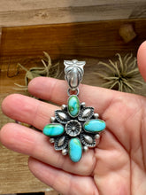 Load image into Gallery viewer, Flower Pendant with Sunderland Gold – Sterling Silver – Native Made by Charles Johnson