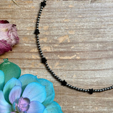 Load image into Gallery viewer, 15” Black Onyx Star Necklace – Sterling Silver Pearls