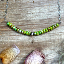 Load image into Gallery viewer, 16” Green Variscite Paperclip Necklace – Sterling Silver Accent