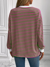 Load image into Gallery viewer, Ivy Lane Striped Round Neck Long Sleeve Sweatshirt