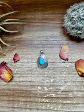 Load image into Gallery viewer, Teardrop Pendant - sterling silver with Kingman turquoise