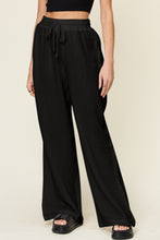 Load image into Gallery viewer, Double Take Full Size Texture Drawstring Wide Leg Pants