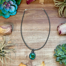 Load image into Gallery viewer, FREE Sterling Silver Pearl Necklace + MJ Green Turquoise Pendant