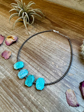 Load image into Gallery viewer, Amazonite Peruvian choker and Sterling Silver Pearls