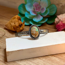 Load image into Gallery viewer, MJ Royston Turquoise Sterling Silver Cuff – Medium Stone