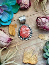 Load image into Gallery viewer, 83 - Sterling Silver Red Spiny Oyster Chief Head Pendant by Shay Pfeiffer