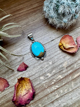 Load image into Gallery viewer, Oval Pendant - Kingman Turquoise &amp; Sterling Silver